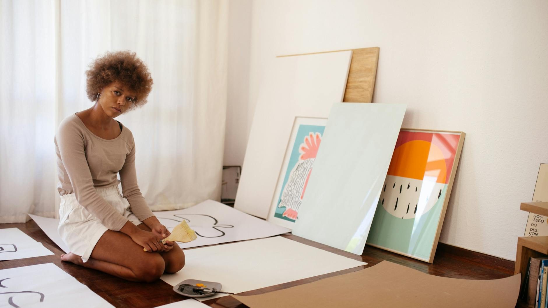 Illustration of a person surrounded by tangled thoughts, representing cognitive distortions.