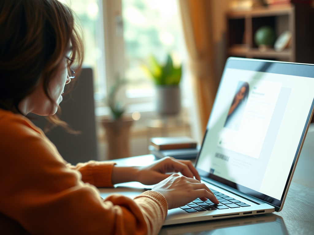 A person using a laptop for an affordable online therapy session, showcasing accessibility and professional support for mental health care.