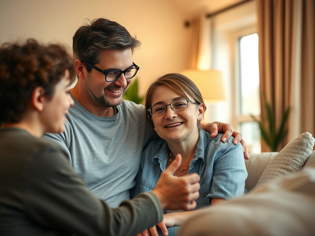 A supportive parent working with their teen at home, using a structured routine and behavioral therapy techniques to encourage independence.