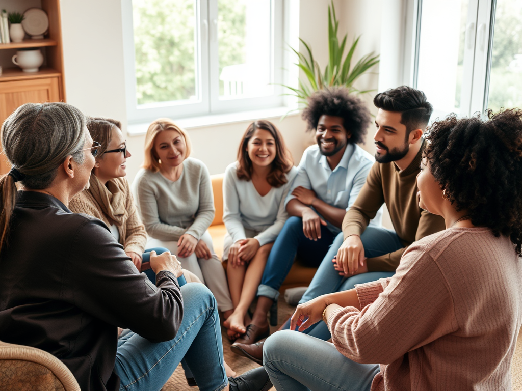 Image of a group therapy session: "Group therapy in Conroe offers connection, support, and shared experiences for those facing mental health challenges."