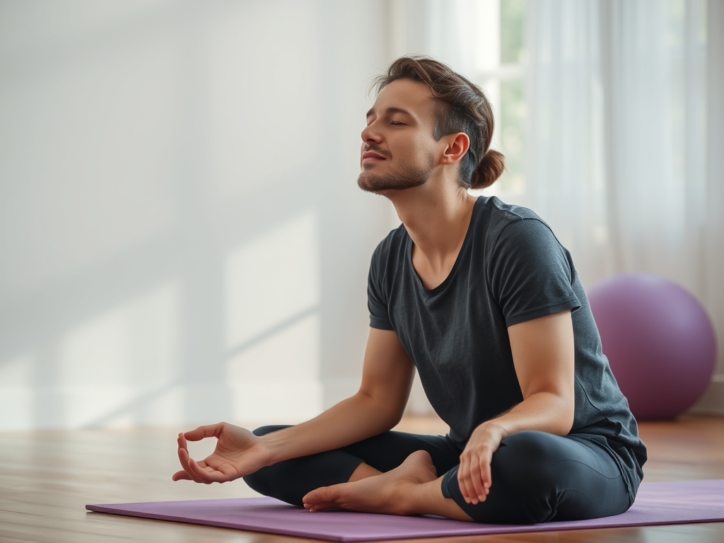 Image of a person practicing deep breathing: "Deep breathing exercises can help manage stress and anxiety during tax season, promoting calm and relaxation."
