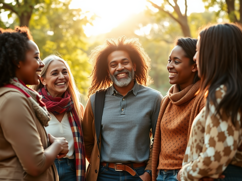 Image of a person with supportive friends: "Building strong social connections is key to improving emotional resilience and fostering a sense of belonging."