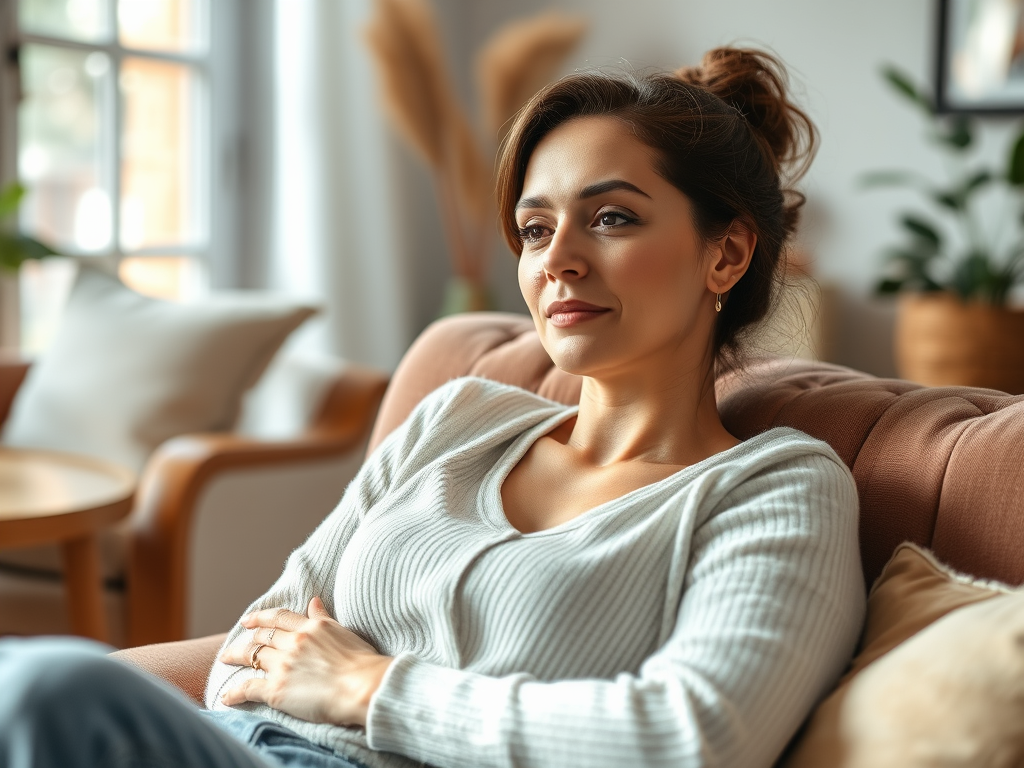 Image of a woman relaxing during therapy: "Individual therapy sessions in Conroe provide a safe space for emotional healing and growth."