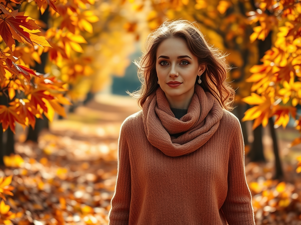 Image of a woman walking through fall leaves: "Embrace the beauty of the fall season with outdoor walks to improve your mental health and overcome depression."

